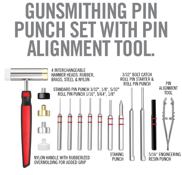 Real Avid Accu-Punch Hammer & AR15 Pin Punch Set